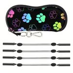 Eyeglass Accessory- 4 Piece Eyewear Retainer Glass Strap And Eyeglass Case Bag