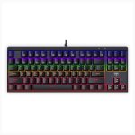 T-dagger Corvette Rainbow Colour LIGHTING|150CM CABLE|10-KEYLESS Short Body Design|blue Switch|mechanical Gaming Keyboard - Blac