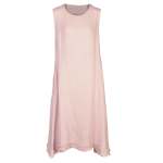 Double Frill Border Linen Maxi Dress - Antique Rose L xl
