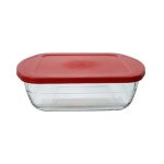 1LT Square Baking Tray With Lid Clear