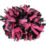 Icobuty Plastic Cheerleader Cheerleading Pom Pom 6 Inch 1 PAIR 2 Pieces Wet Hot Pink black