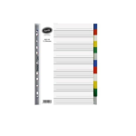 Bantex Dividers Pp Multi-punched A4 12 Division Pp Divider 6 Colours.