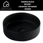 Sianna Black Round Counter Top Basin - 355MM
