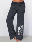 Butterfly Print Loose Pants Casual Drawstring Waist Comfy Pants Women's Clothing