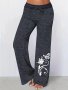 Butterfly Print Loose Pants Casual Drawstring Waist Comfy Pants Women's Clothing