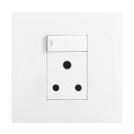 4X4 16A Switched Wall Socket Black White - White
