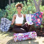 Accessory Carry Bags - Pastel Print With Light Pink Handles