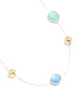 Goldair Gold Long Blue Beaded Necklace