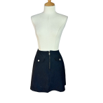 Black Y2K Ribbed High Waist MINI Skirt - M