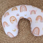Feeding Pillow Cover Boho Rainbow And Sun Set