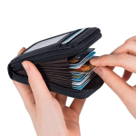 Men's Simple Casual Pu Leather Card Holder Coin Purse Fashion Credit Card Bag
