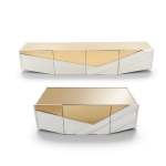Bf Royal Home Coffee Table And Tv Stand Combo - White & Champagne Gold