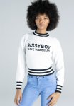 Sissy Boy Helena Basic Knitted Sweater - White & Black