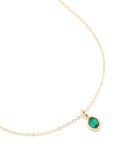 Goldair Gold Emerald Diamante Round Pendant Necklace
