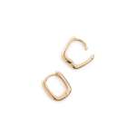 Rectangle - Round Profile - Hinged Sleepers In Yellow Gold