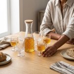 7-PIECE Diamond Pattern Glass Water Set