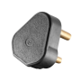 Plug Top 16A 3 Pin Rubber Black