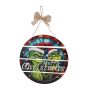 Christmas Decor Fold Hanging Sign Wooden Door Decoration With Round Bowknot