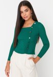 Boat Neck Sweater - Green