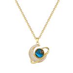 Starry Moon Planet Stainless Steel Necklace