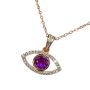 S925 Sterling Silver Mystic Amethyst Pendant Guardian Eye