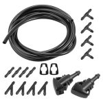 Mandark Car Windshield Washer Hose Kit 5 Meter Washer Fluid Hose With 12PCS Hose Connectors 2PCS Fan Nozzles 2PCS Rubber Gaskets