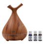 Crystal Aire Sapling Dual Nozzle LED Ultrasonic Aroma Diffuser With 3X 10ML Essential Oil Buncle Eucalyptus Lavander & Citronella