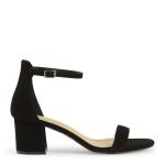 Black Nylon Ankle Buckle Heels