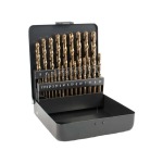 Alpen Hss Cobalt Drill Bit Set 25 Piece 1 13 Mm X 0.5 3 Sided In Metal Case ALP656000251