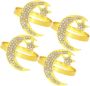 4-PIECE Ramadan Moon Star Rings Metal Napkin Holders Table D Cor