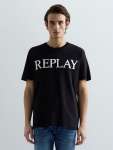 Mens T-Shirt With Logo Print In Black - Black 3XL
