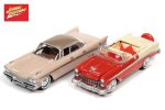 Johnny Lightning 1:64 1959 Desoto Fireflite Coral Sand & 1956 Chevy Bel-air Convertible Red 50S And Fins