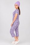 Ladies Printed Short Sleeve 3 4 Pyjama Set