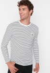 Stripe Long Sleeve T-Shirt - White