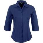 Ladies 3 4 Sleeve Manhattan Striped Shirt Blue