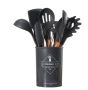 Set Of 12 Silicone Kitchen Utensil Set - Black