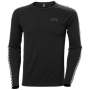 Men's Lifa Active Stripe Crew Base Layer - 990 Black / S