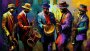 Canvas Wall Art - Jazz Blues Band Playing Music - B1012 120 X 80 Cm