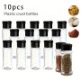 10-PACK Plastic Spice Bottles With Shaker Lids - 100ML Clear Seasoning Containers Durable Pet Cruet Set For Home Kitchen Herbs Condiments & Pepper