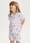 Cotton On Casey Short Sleeve Pyjama Set - Vintage Lilac stripe Bows