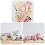 Wooden Tea Set + Make Up Bag
