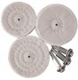 Tork Craft - 3 Piecee White Buff Set All Portable Drills - 3 Pack