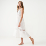 Womens White Dress-style Beach Cover-up