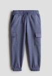 Brushed-inside Cargo Joggers - Steel Blue