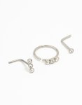 Surgical Steel Triangular Diamante Nose 3-PACK