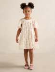 Dove Girls Curved Panel Flutter Dress - 9-10 Yrs Floral