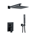 - Square Concealed Shower Set With Hose Blackened Brass