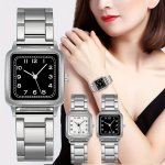 Women's Watch Casual Square Pointer Quartz Watch Business Fashion Analog Steel Band Wrist Watch