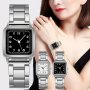 Women's Watch Casual Square Pointer Quartz Watch Business Fashion Analog Steel Band Wrist Watch