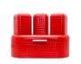 Bread Bin With 3 Piece Canister Set - Red